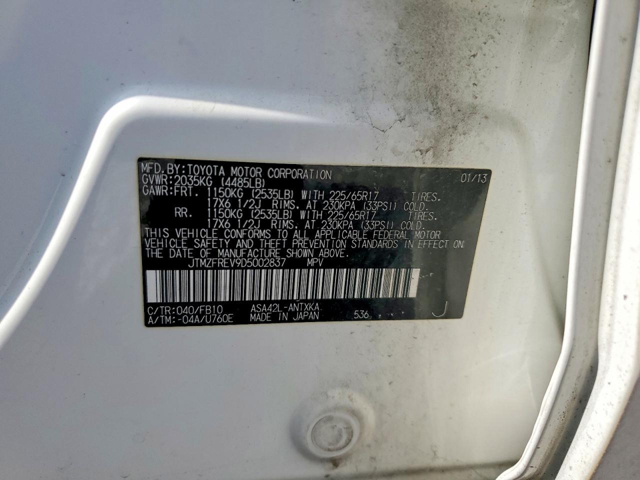 2013 Toyota Rav4 le