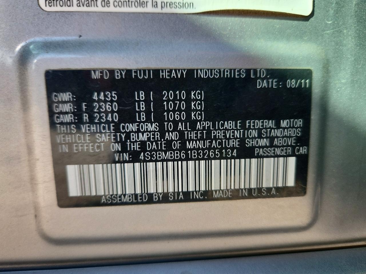 2011 Subaru Legacy 2.5i Premium