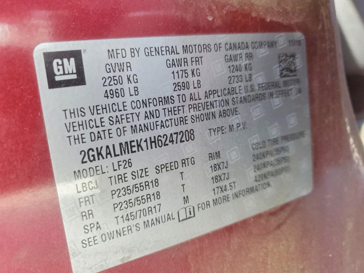 2017 GMC Terrain sle