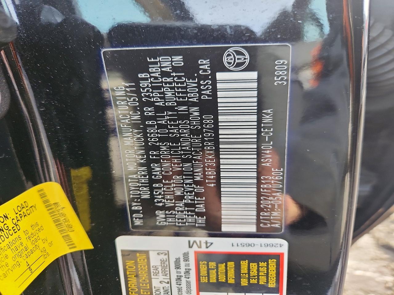 2011 Toyota Camry le