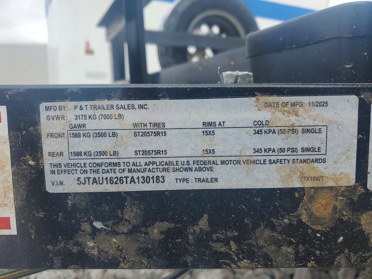 2026 P & T 77X16WT Utility Trailer