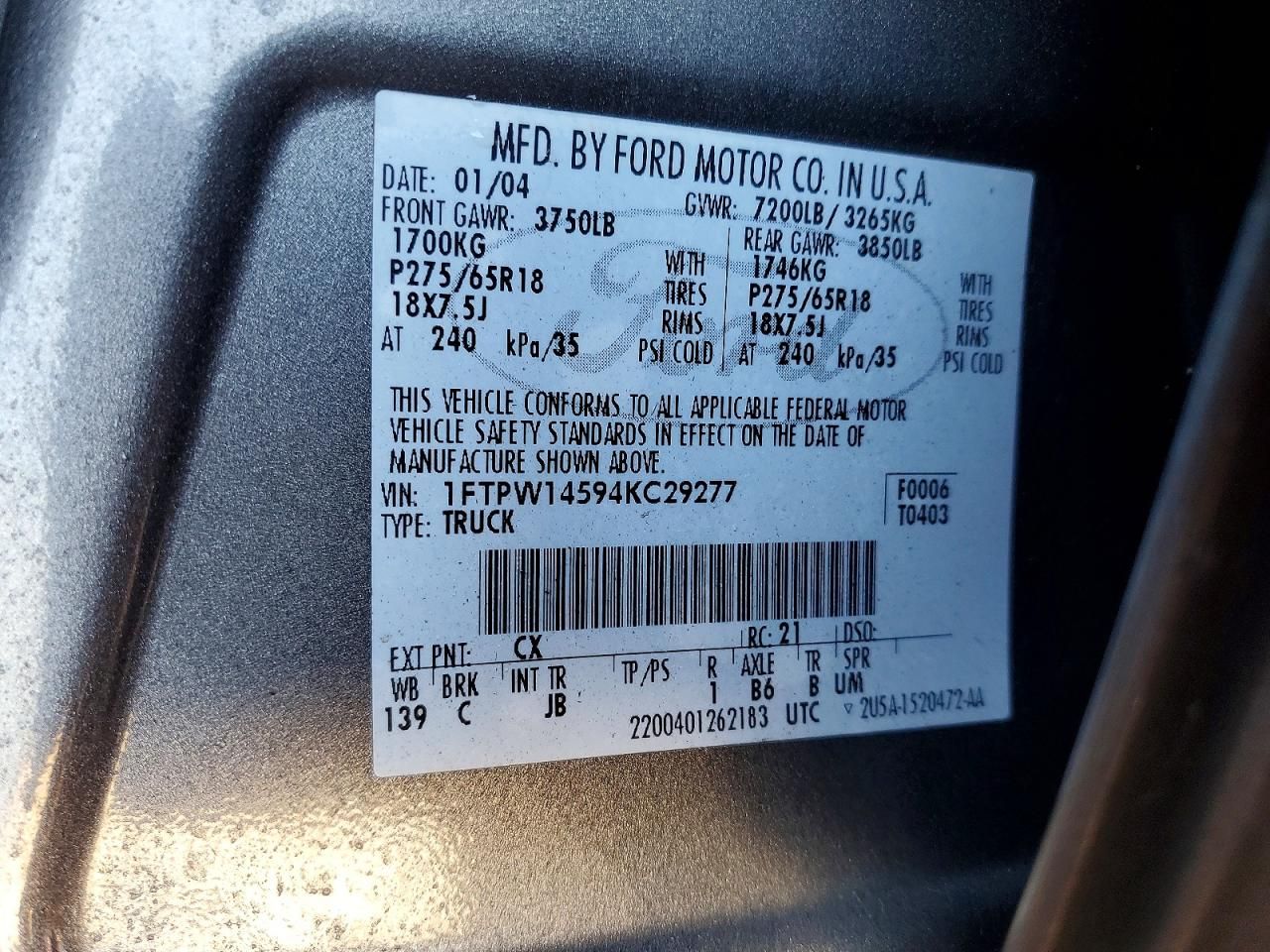 2004 Ford F150 Supercrew