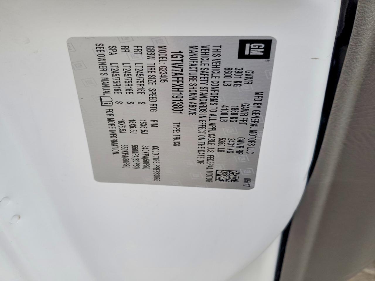 2017 GMC Savana 2500 Cargo Delivery Van