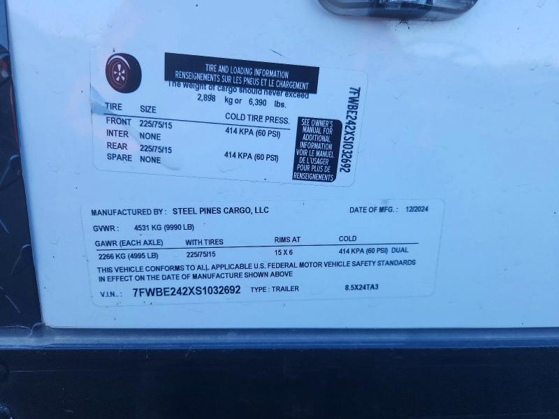 2025 Steel Pines C Argo 8.5x24ta3 Enclosed Cargo Trailer