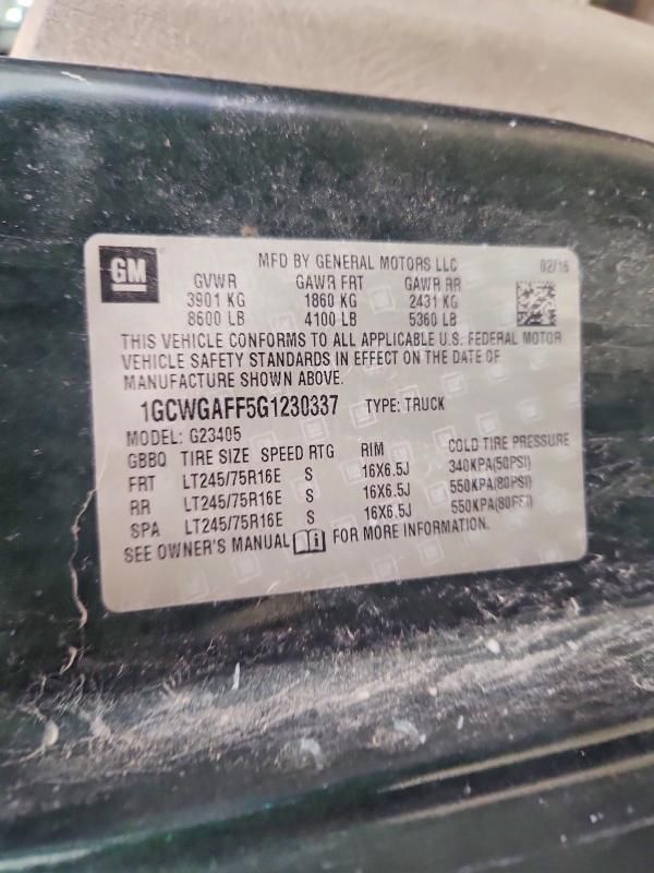 2016 Chevrolet Express G2500