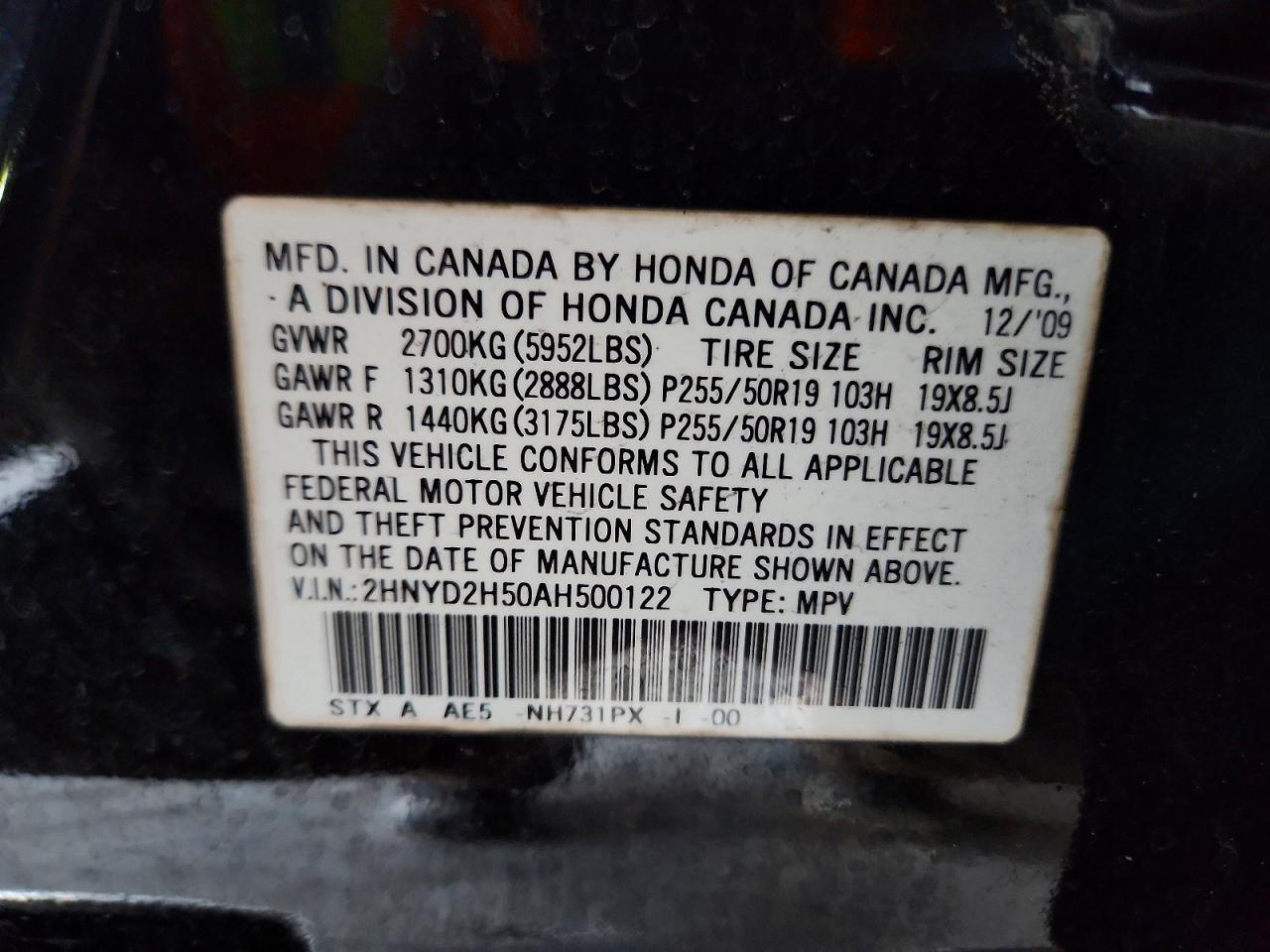 2010 Acura Mdx Advance