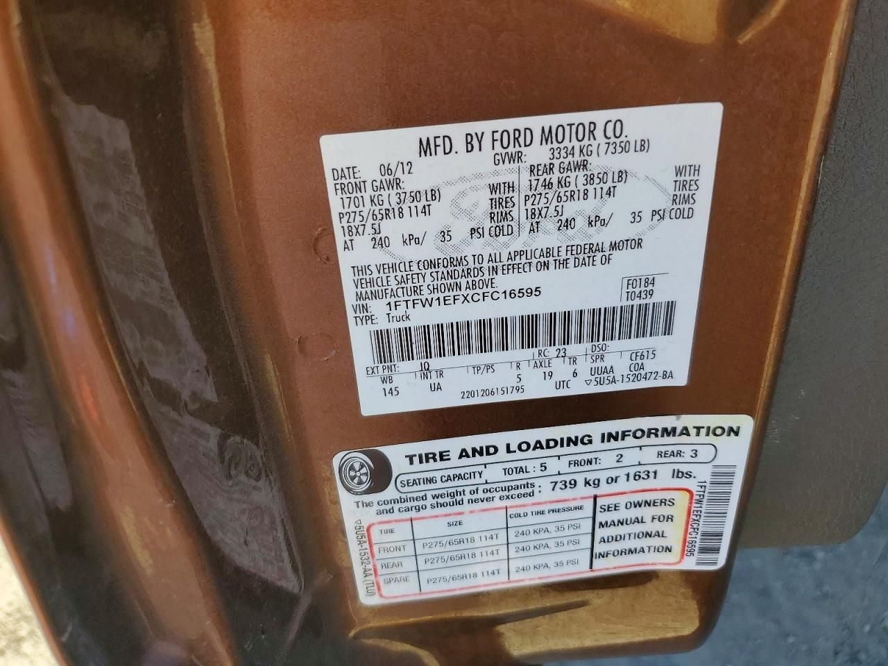 2012 Ford F150 Supercrew