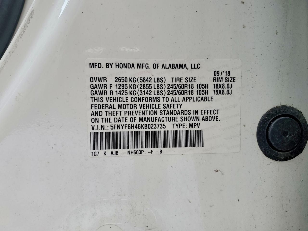 2019 Honda Pilot exl