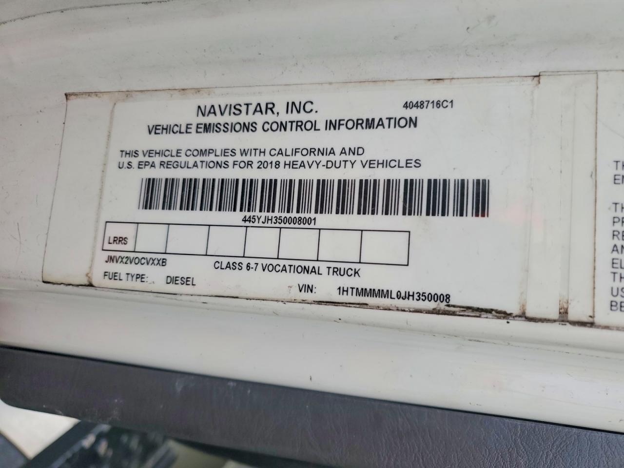 2018 International MA025 BOX Truck