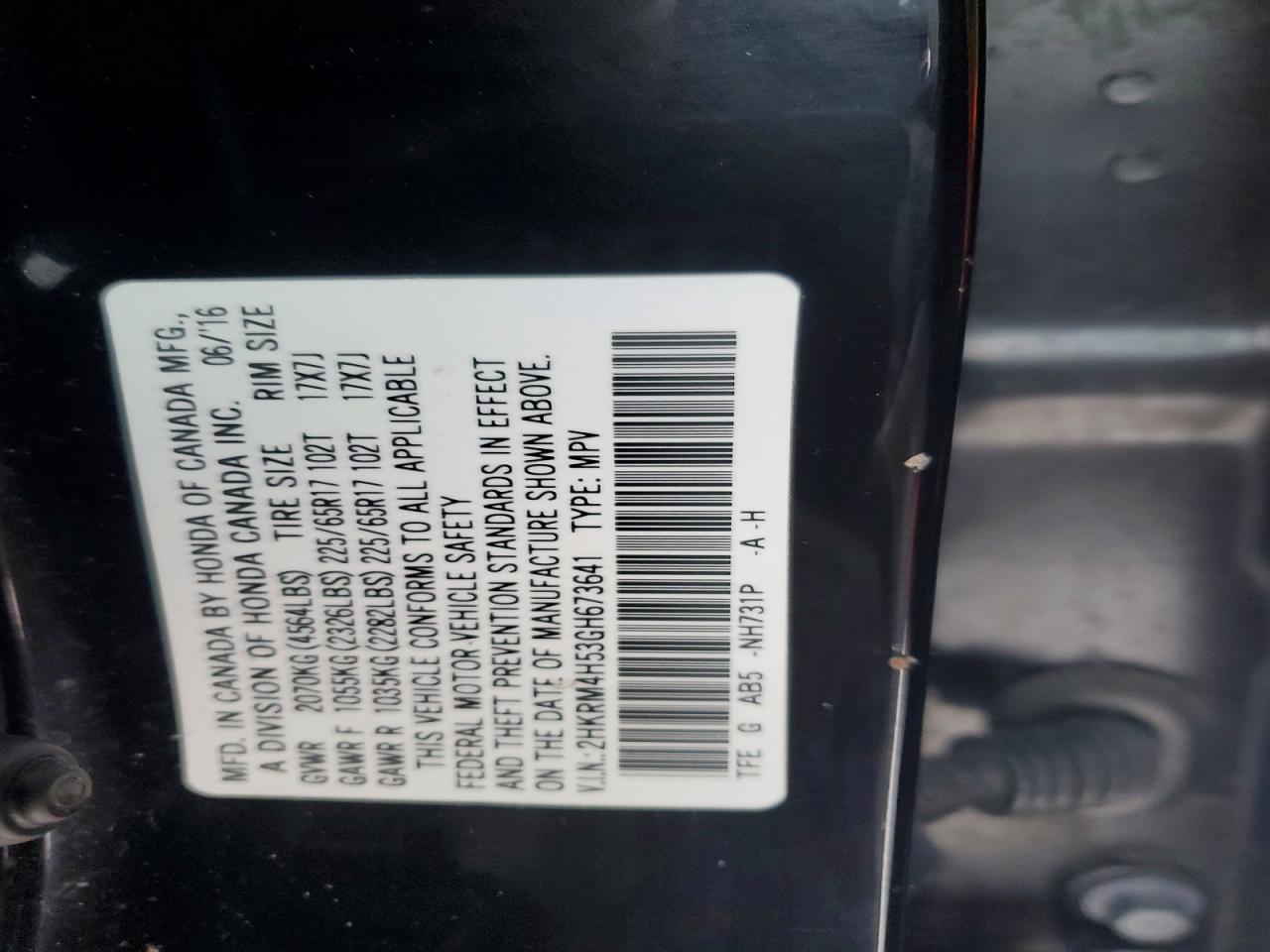2016 Honda Cr-v ex