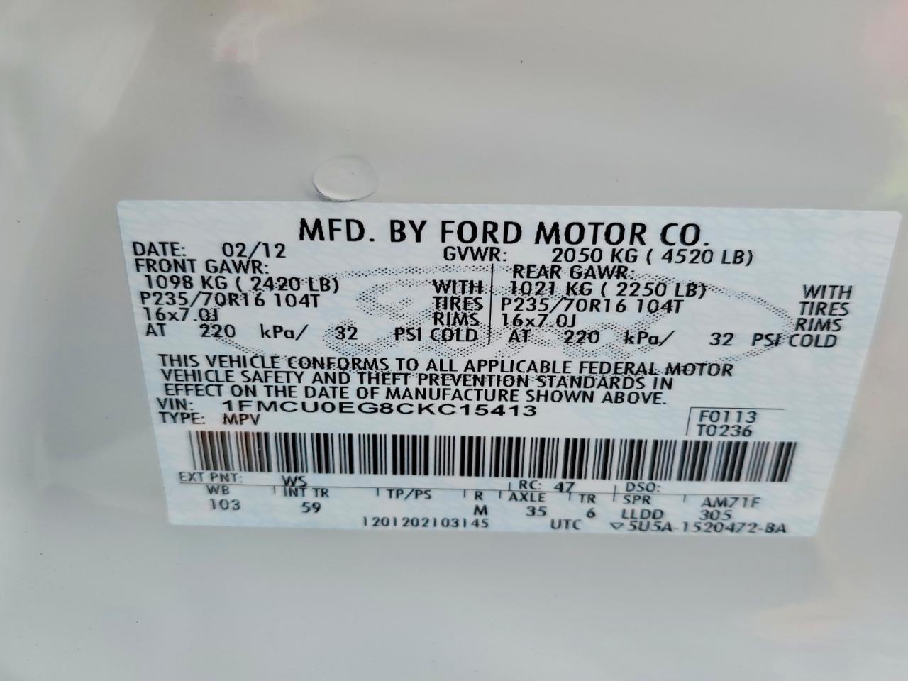 2012 Ford Escape Limited