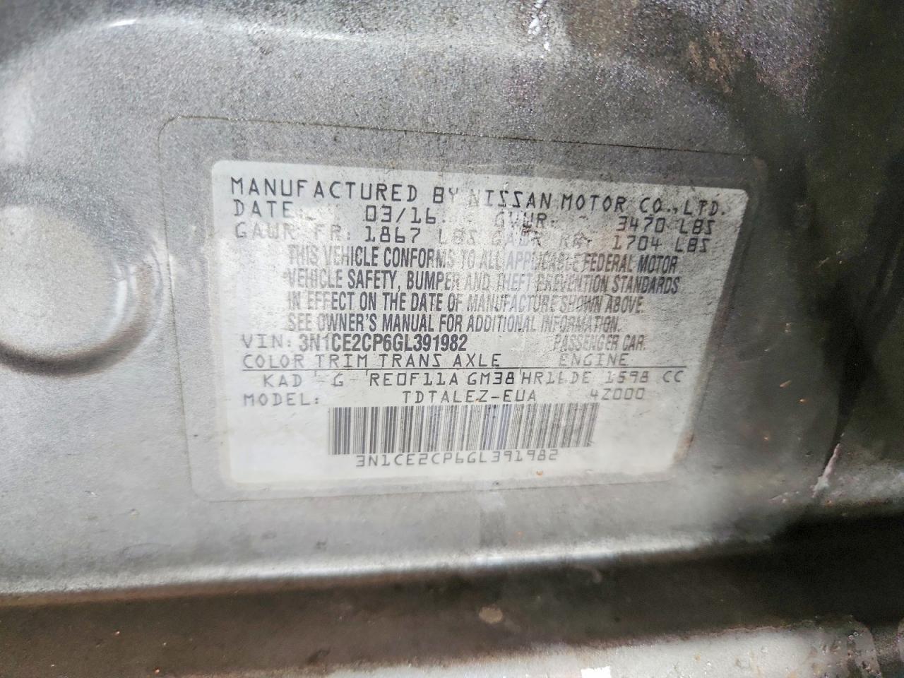 2016 Nissan Versa Note sl