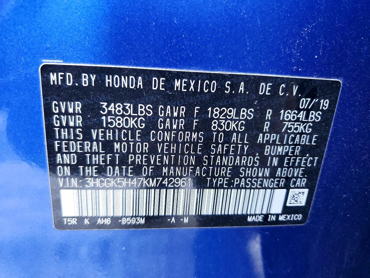 2019 Honda Fit lx