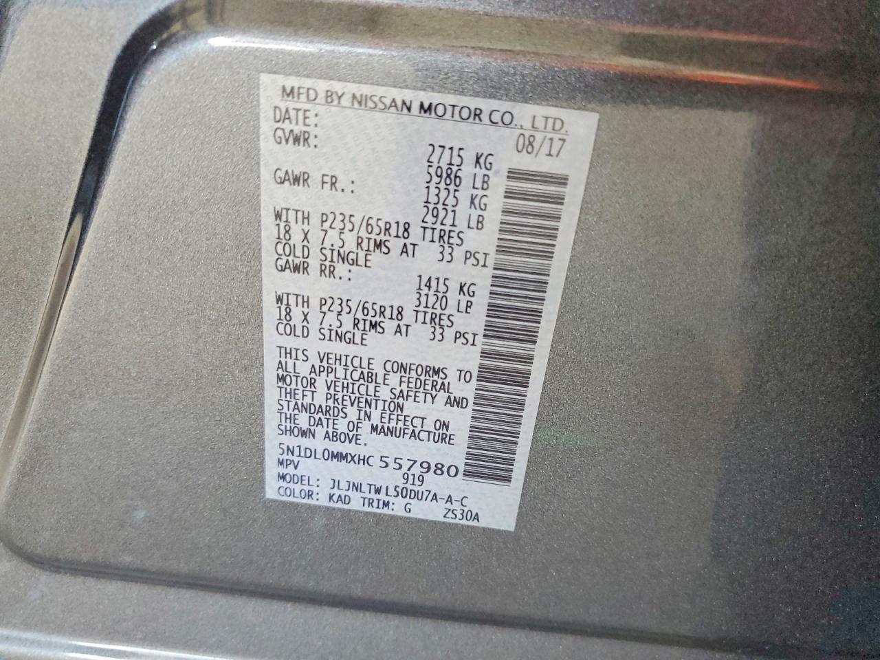 2017 Infinity Qx60 Base
