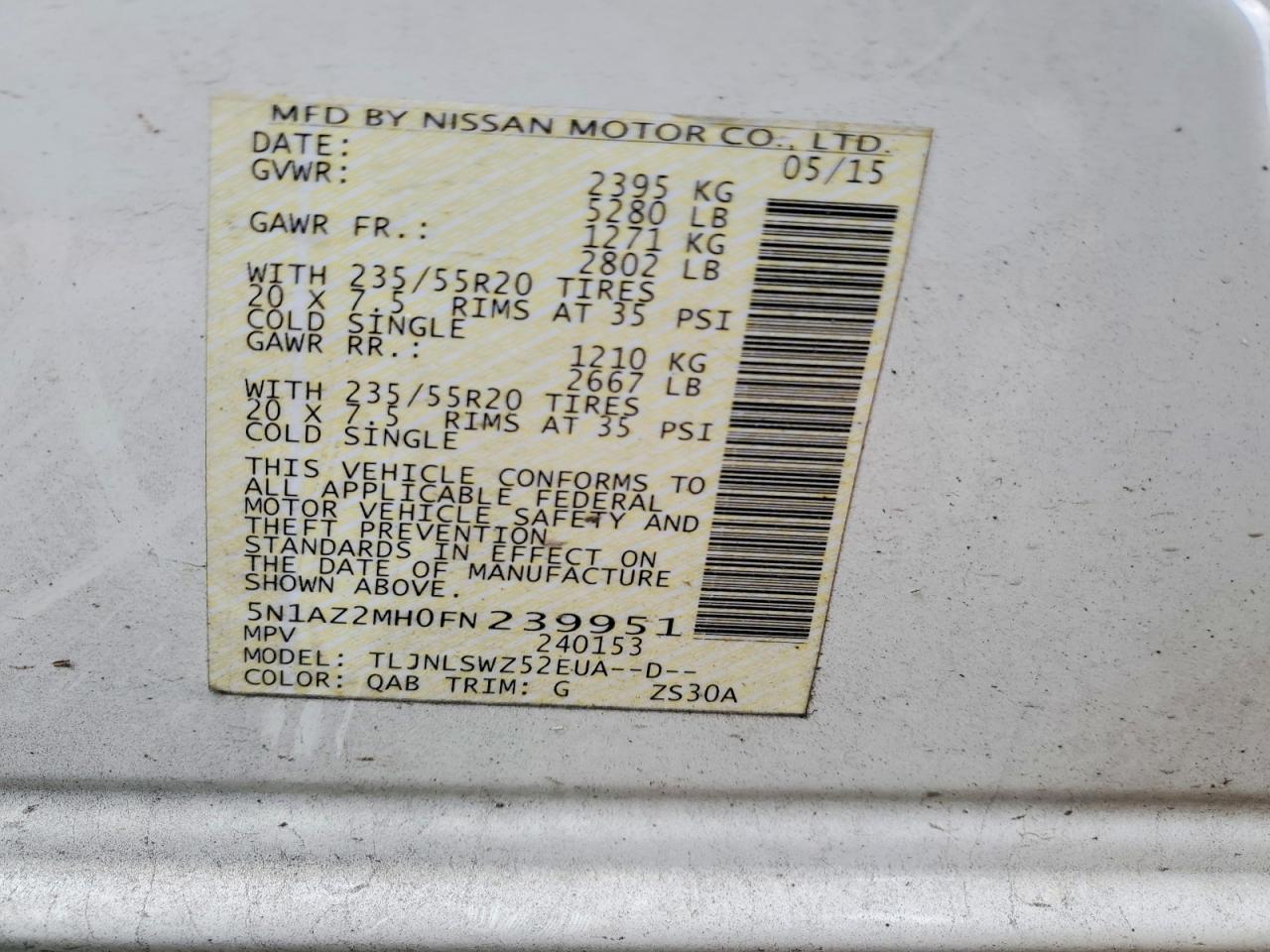 2015 Nissan Murano Platinum