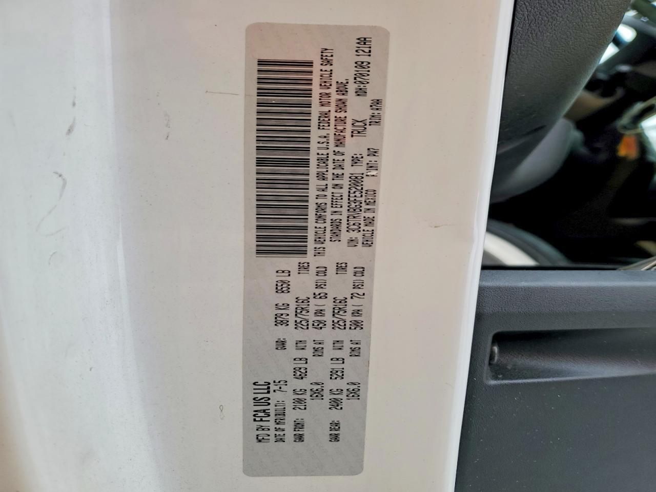 2015 Dodge Ram Promaster 1500 Delivery van