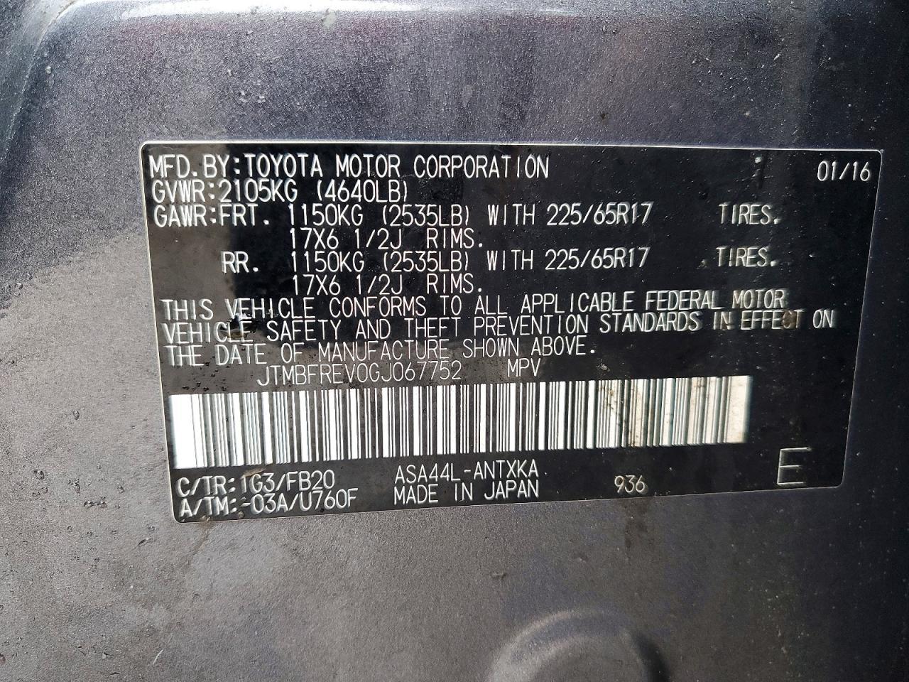 2016 Toyota Rav4 le