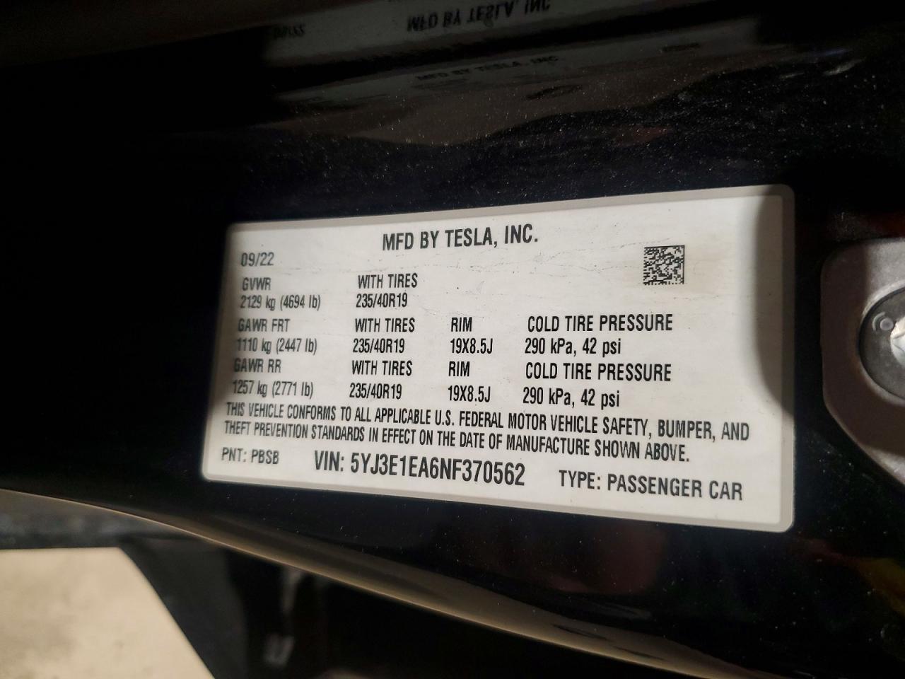 2022 Tesla Model 3