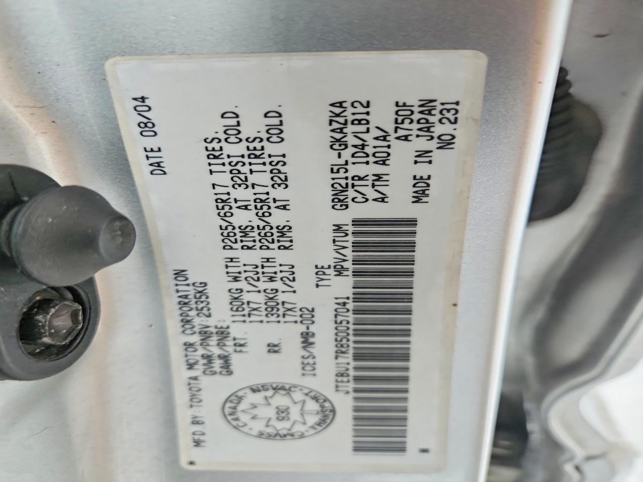 2005 Toyota 4runner Limited