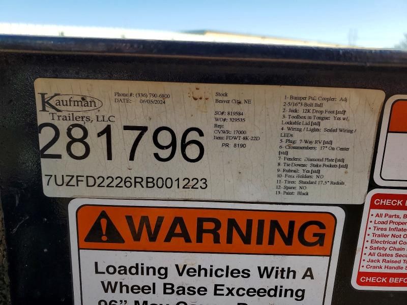 2024 Kaufman Tilt Deck Equipment Trailer