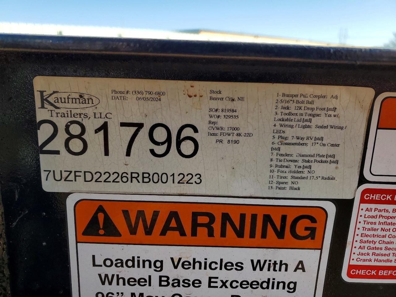 2024 Kaufman Tilt Deck Equipment Trailer