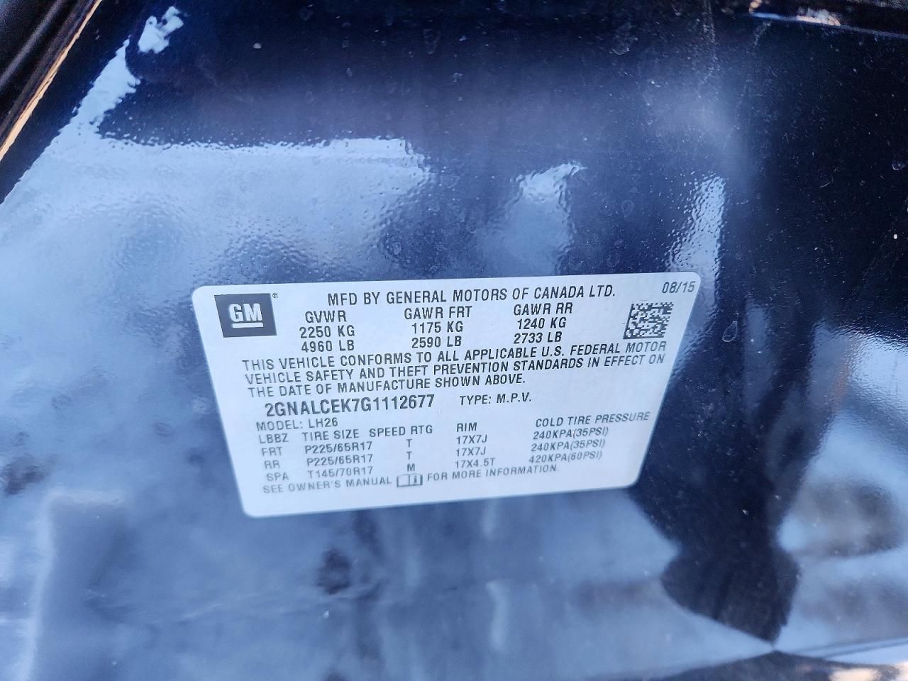 2016 Chevrolet Equinox lt