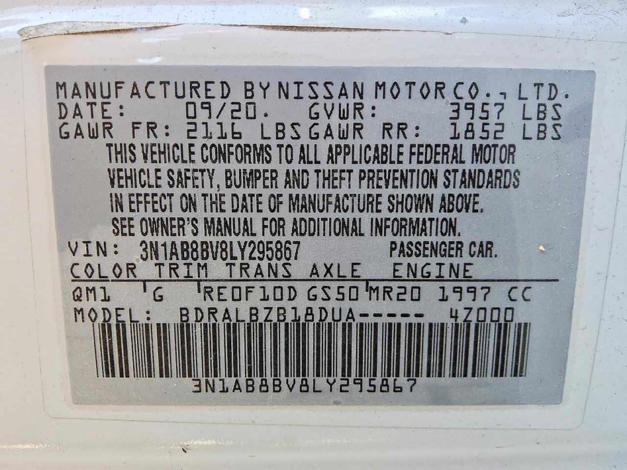2020 Nissan Sentra s