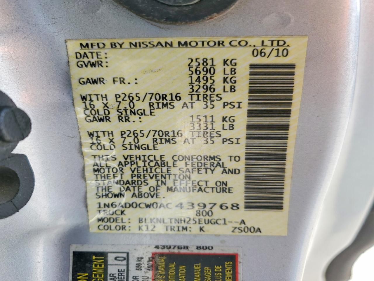 2010 Nissan Frontier SE V6