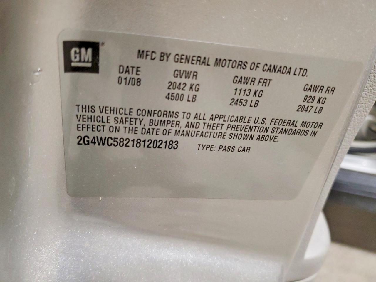 2008 Buick Lacrosse cx