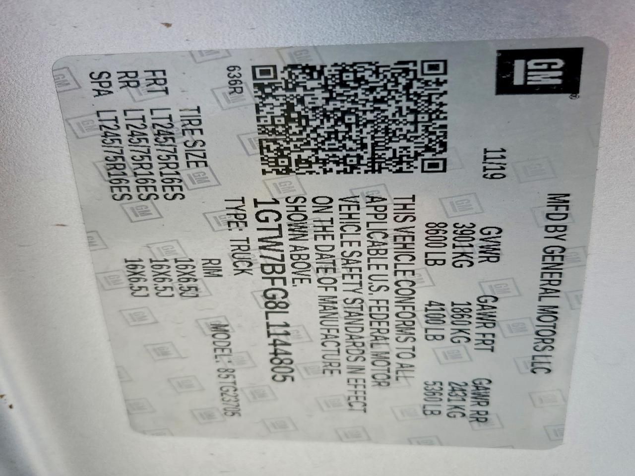 2020 GMC Savana G2500