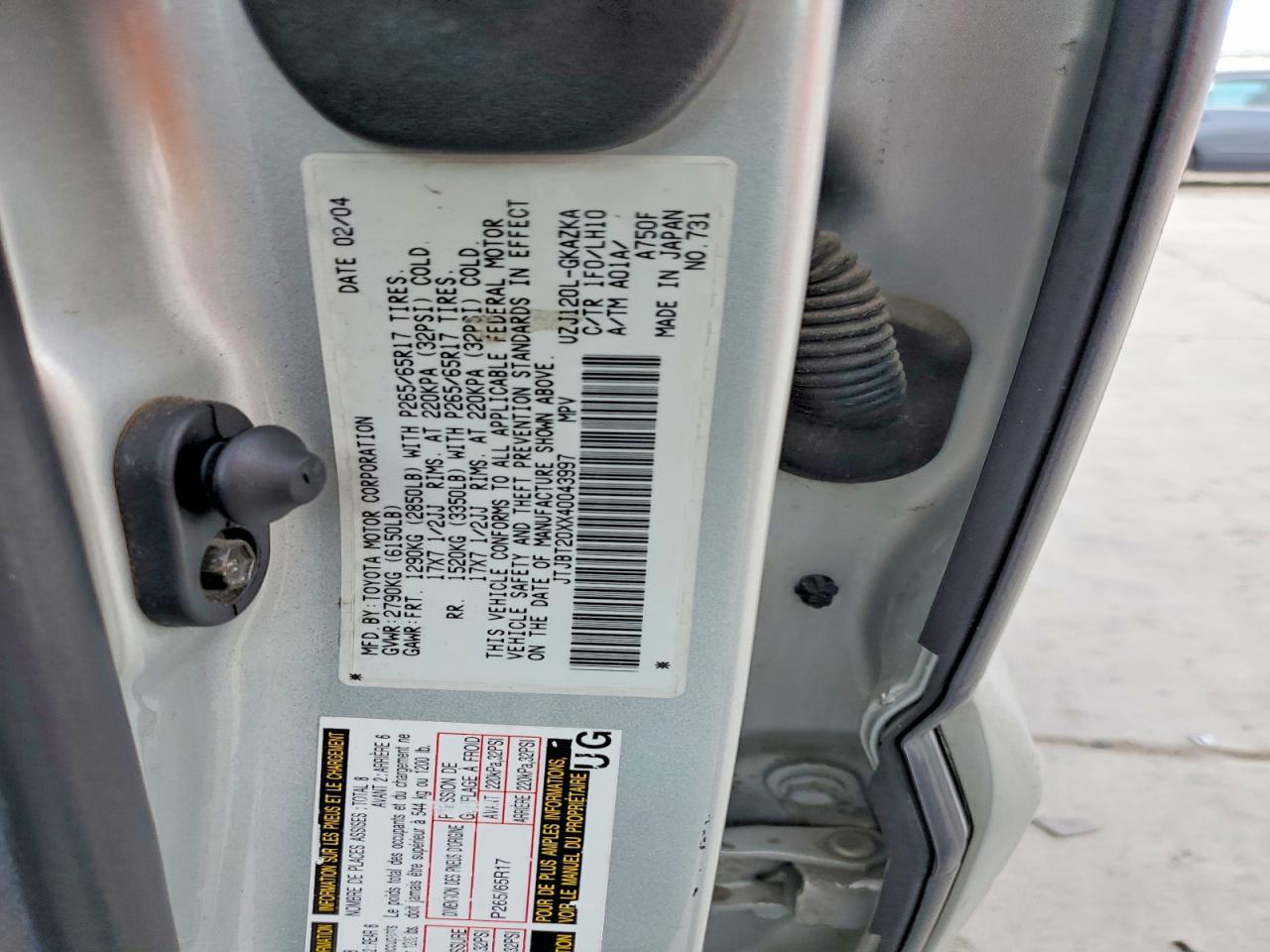 2004 Lexus Gx 470 Base
