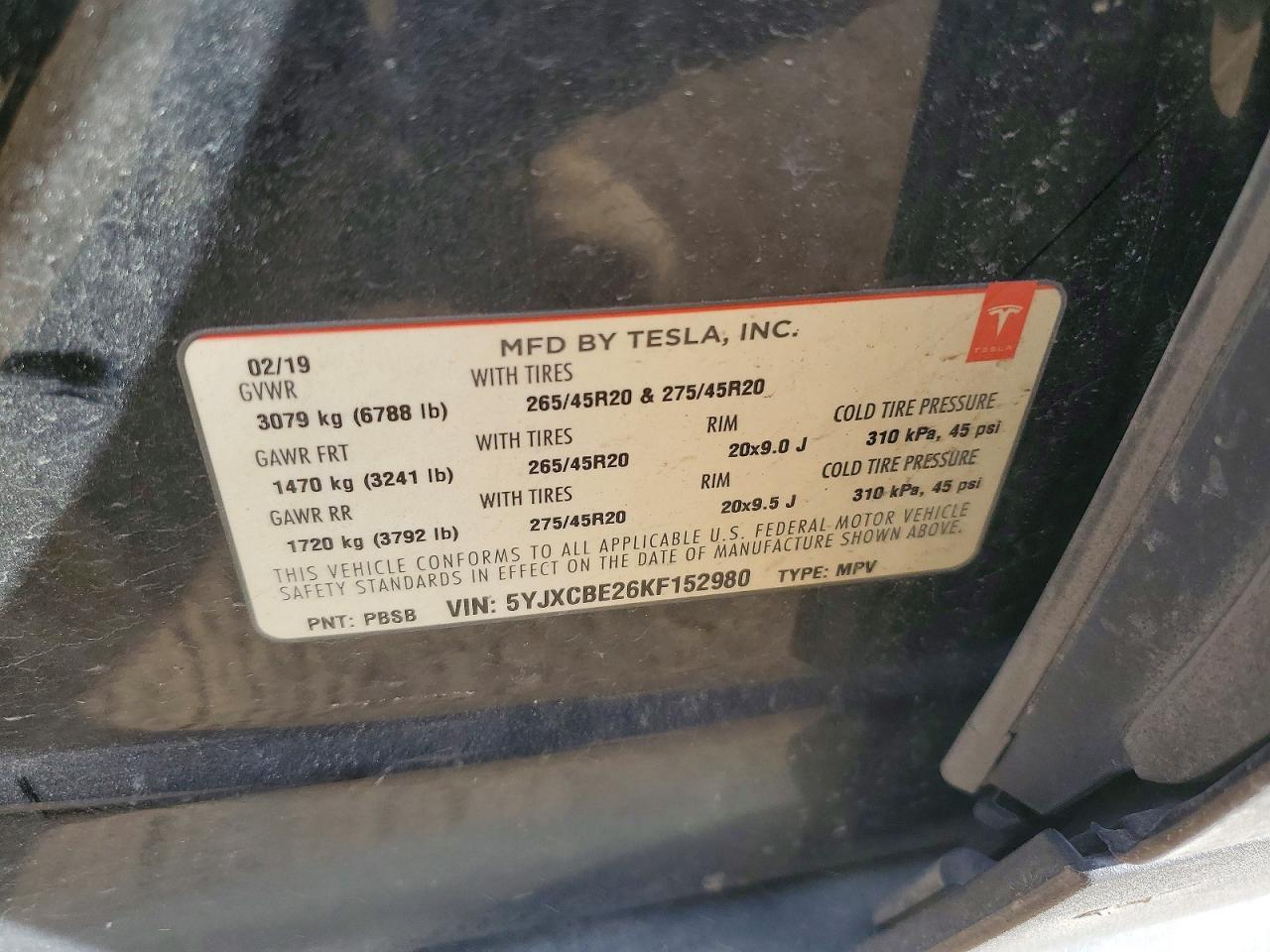 2019 Tesla Model x