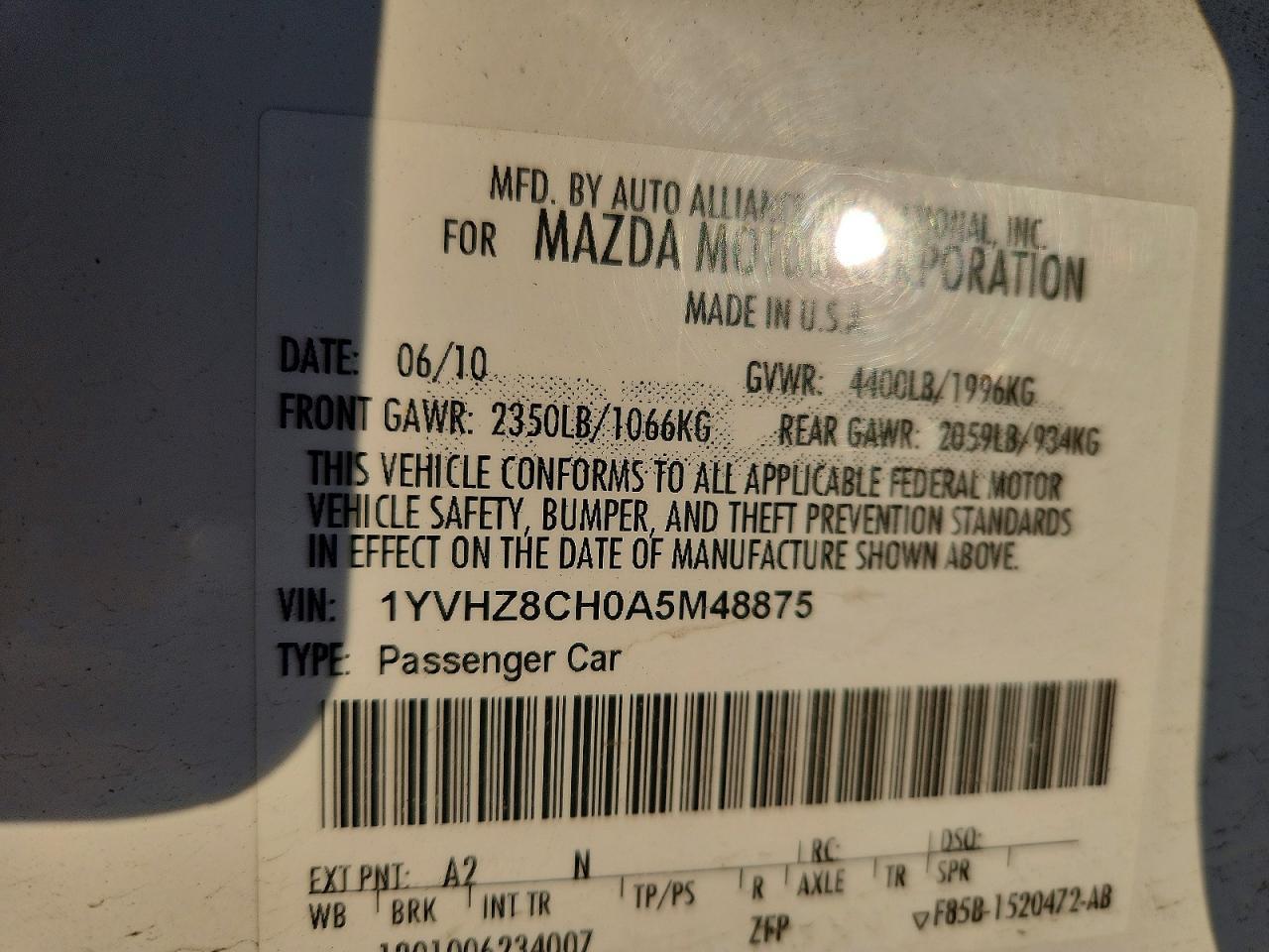2010 Mazda 6 I