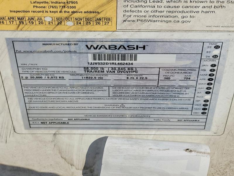 2024 Wabash Dvcvhpc DRY Van Trailer