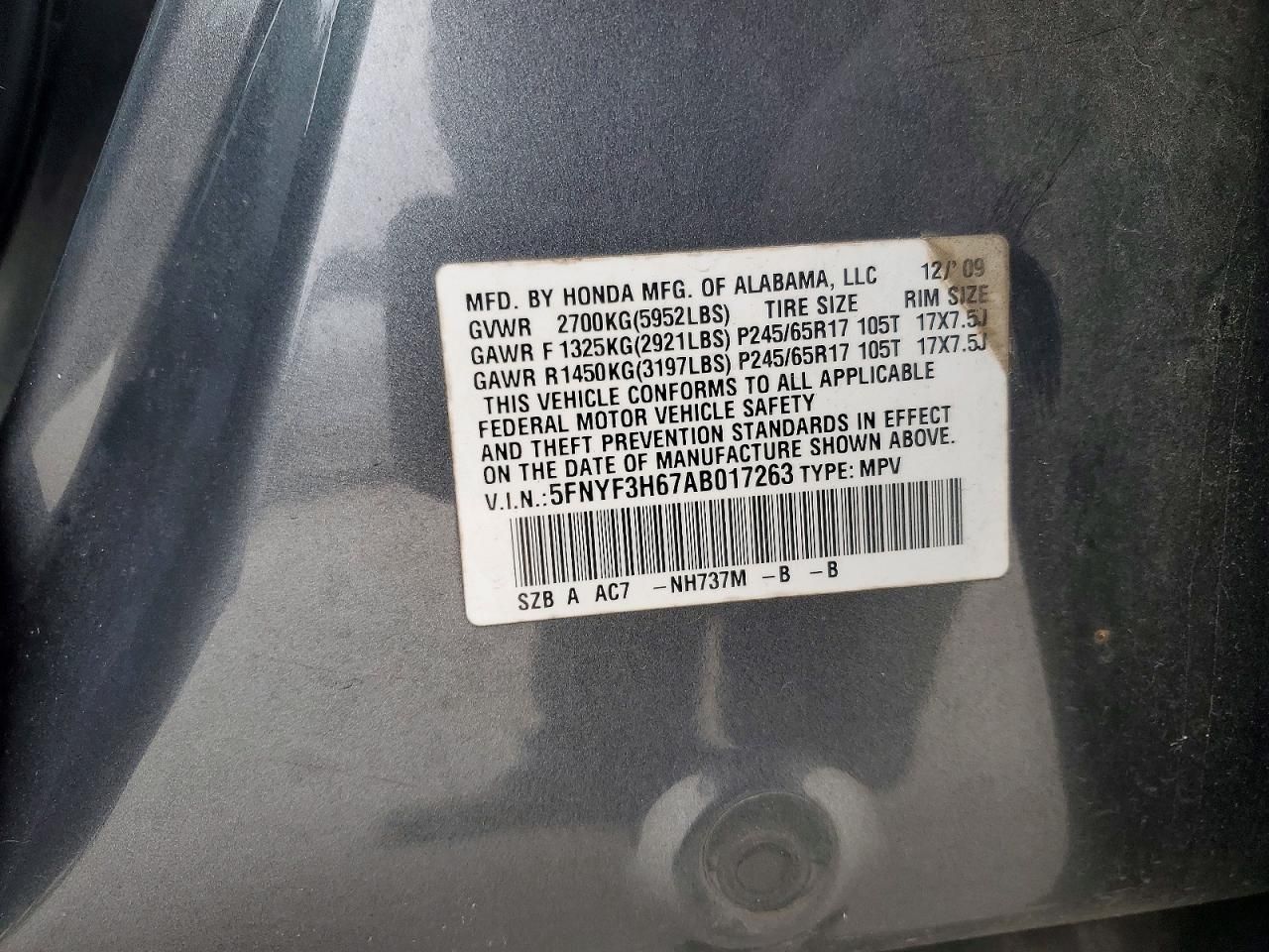 2010 Honda Pilot exl