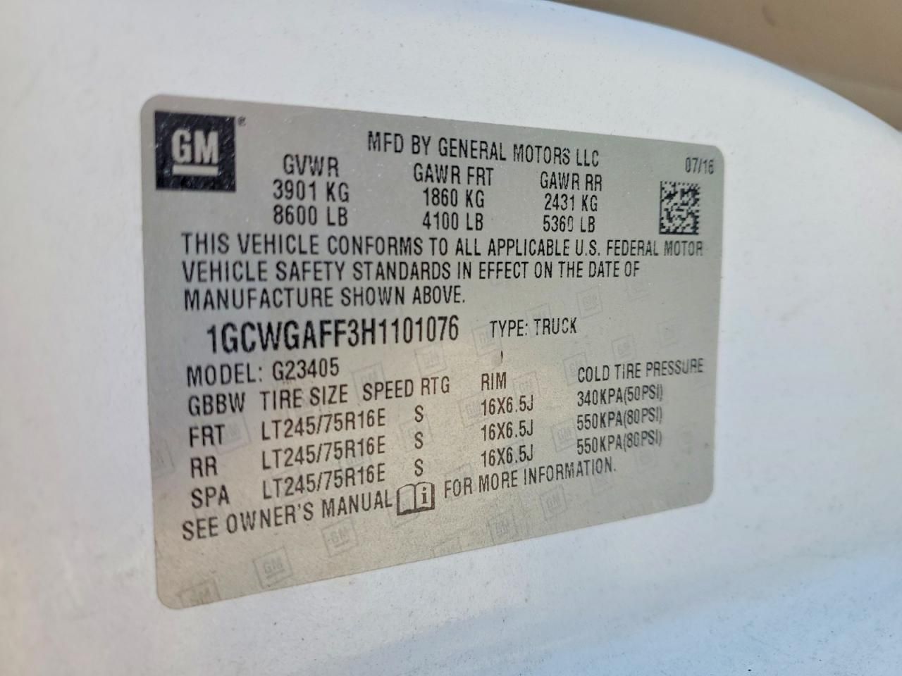 2017 Chev Express G2500