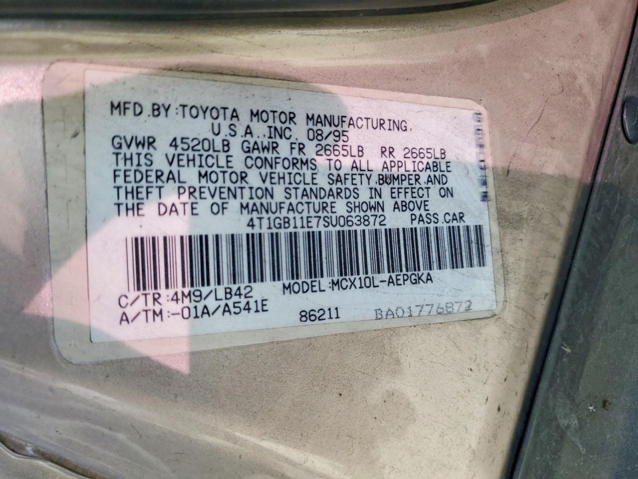 1995 Toyota Avalon xls