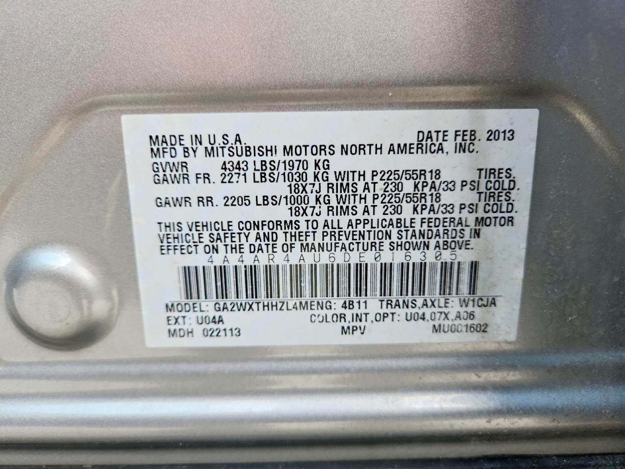 2013 Mitsubishi Outlander Sport se