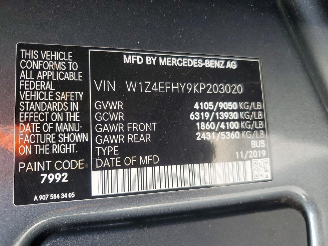 2019 Mercedes-Benz Sprinter 2500