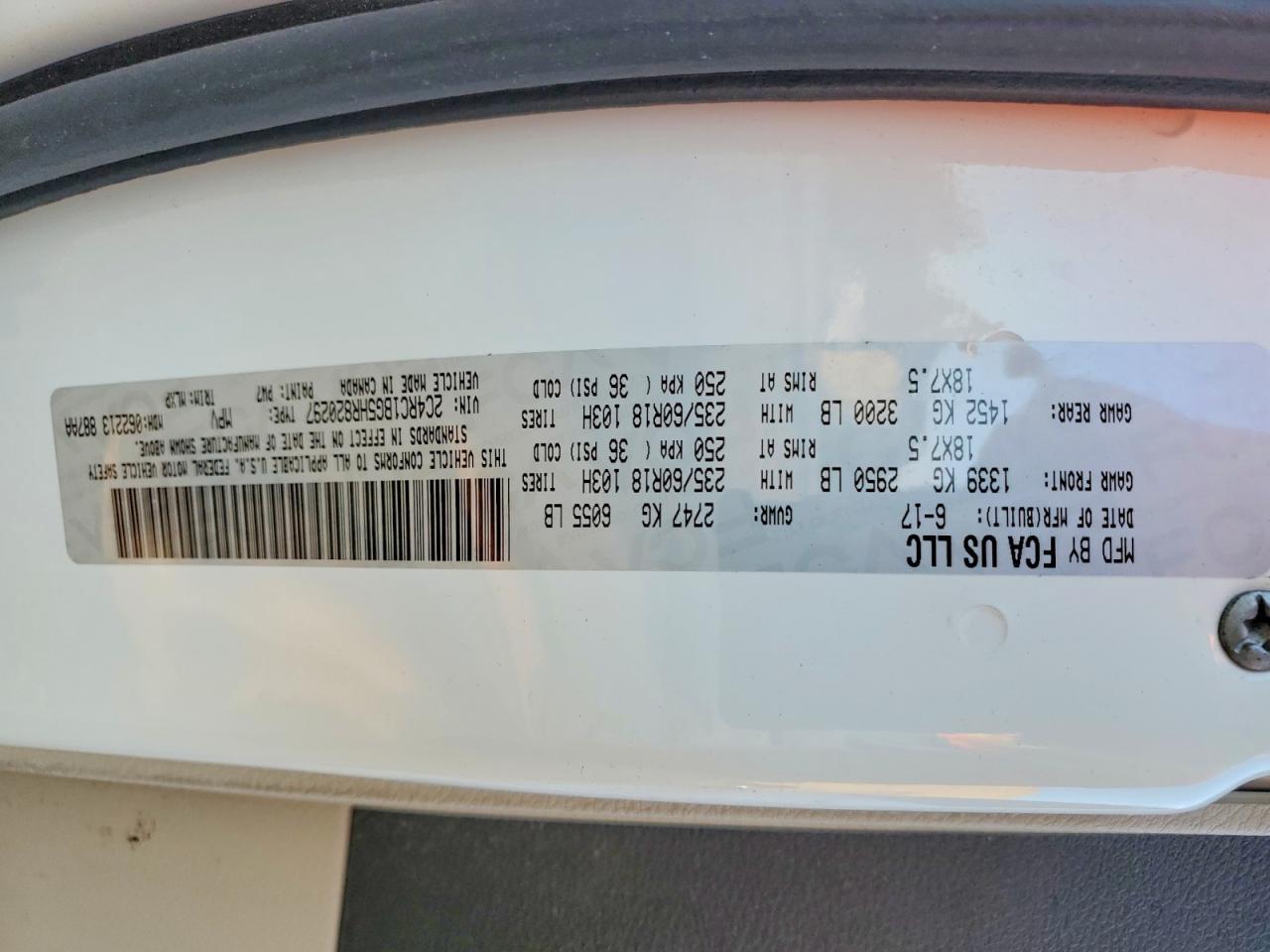 2017 Chrysler Pacifica Touring l