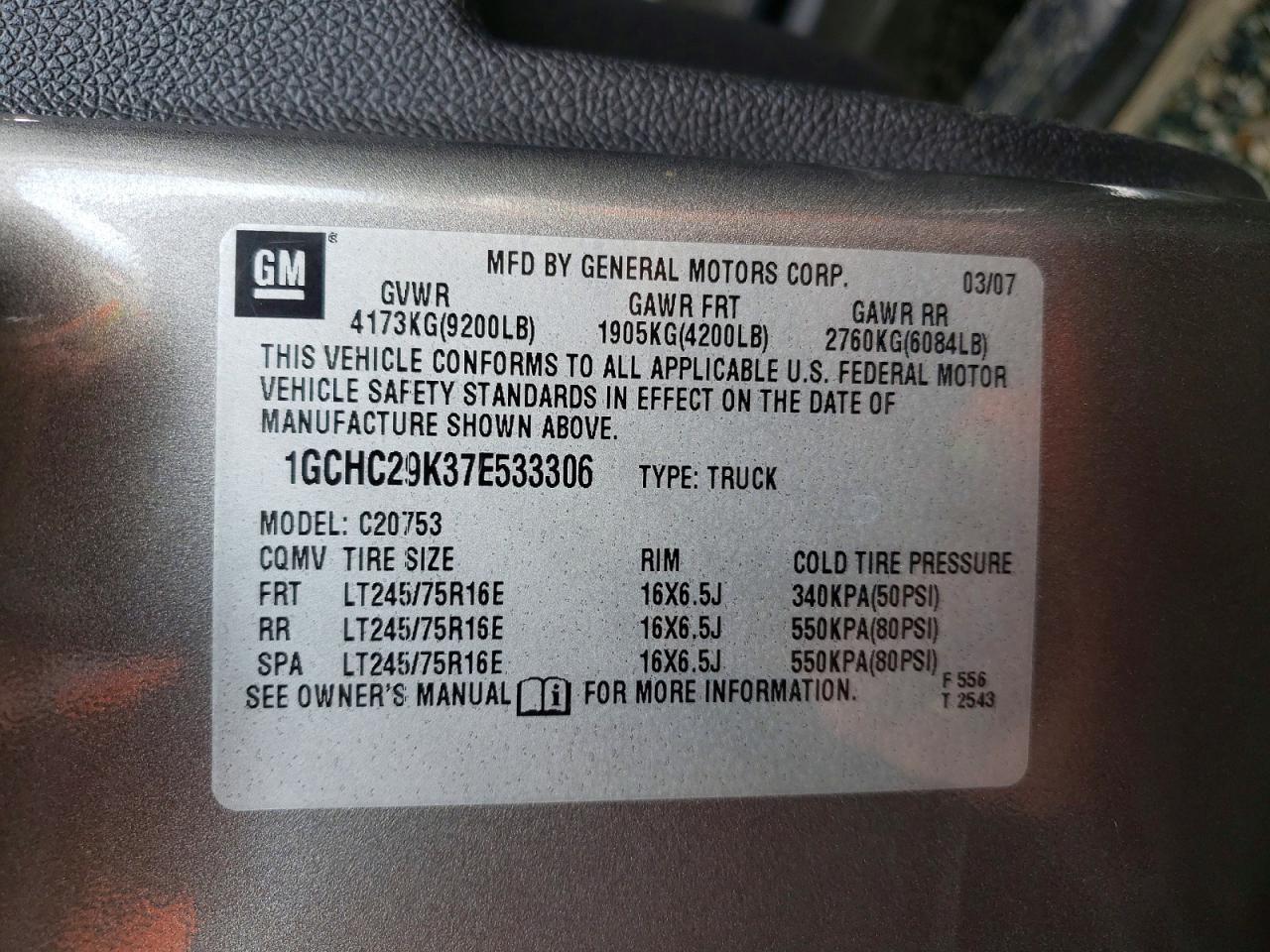 2007 Chevrolet Silverado Dump Truck