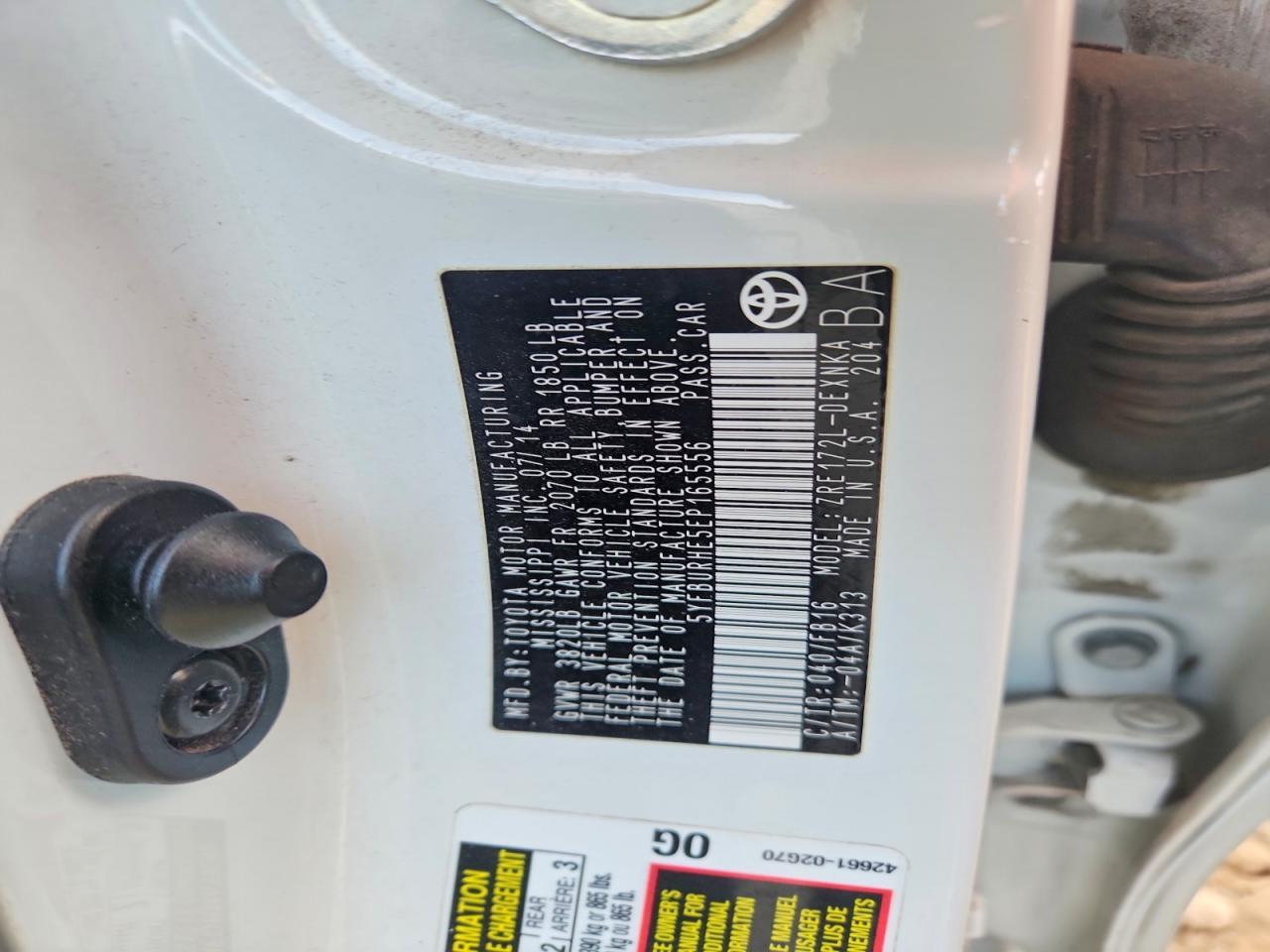 2014 Toyota Corolla l