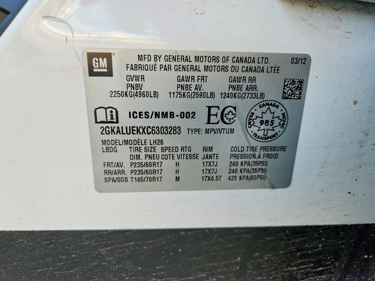 2012 GMC Terrain slt