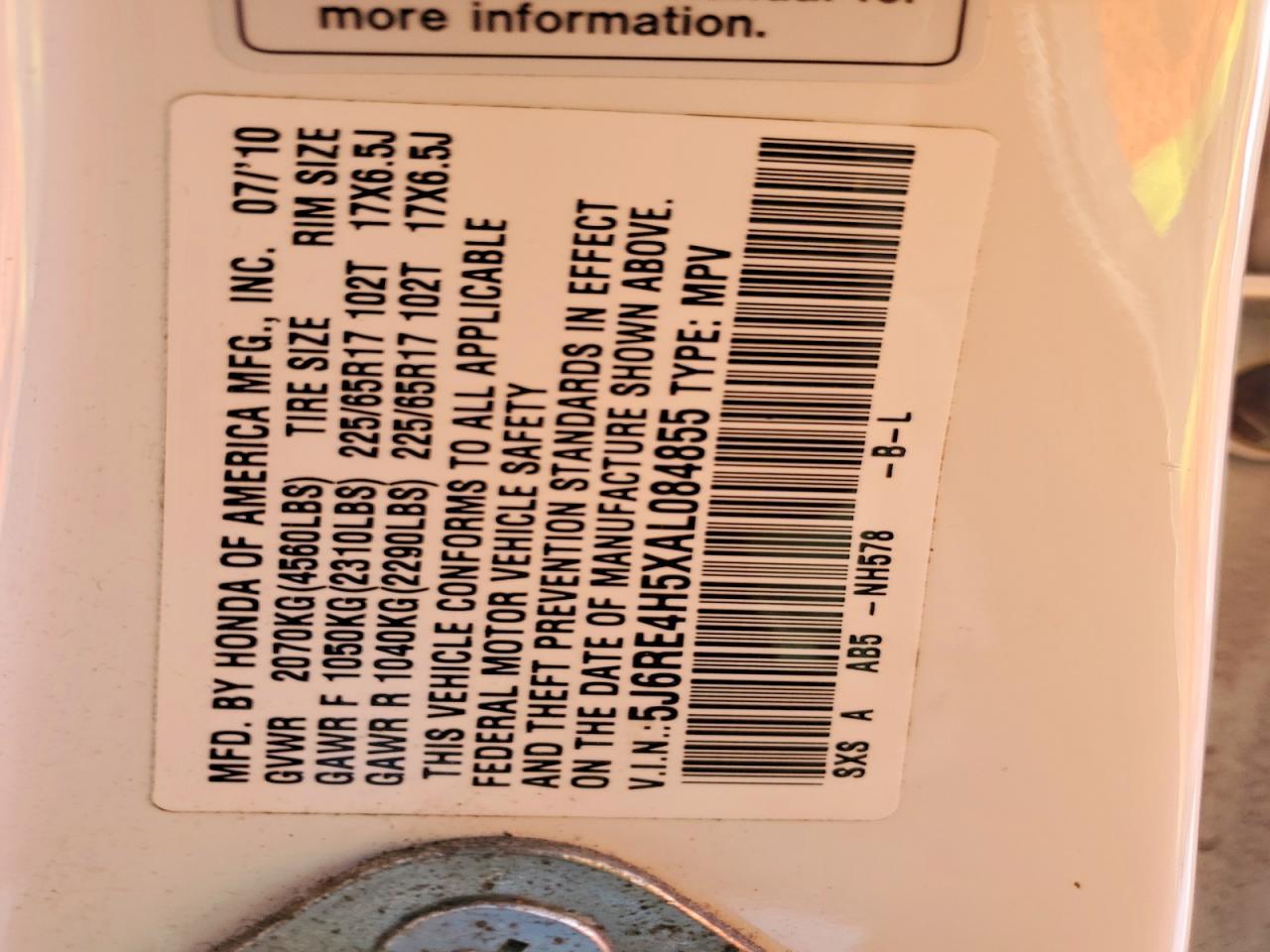 2010 Honda Cr-v ex