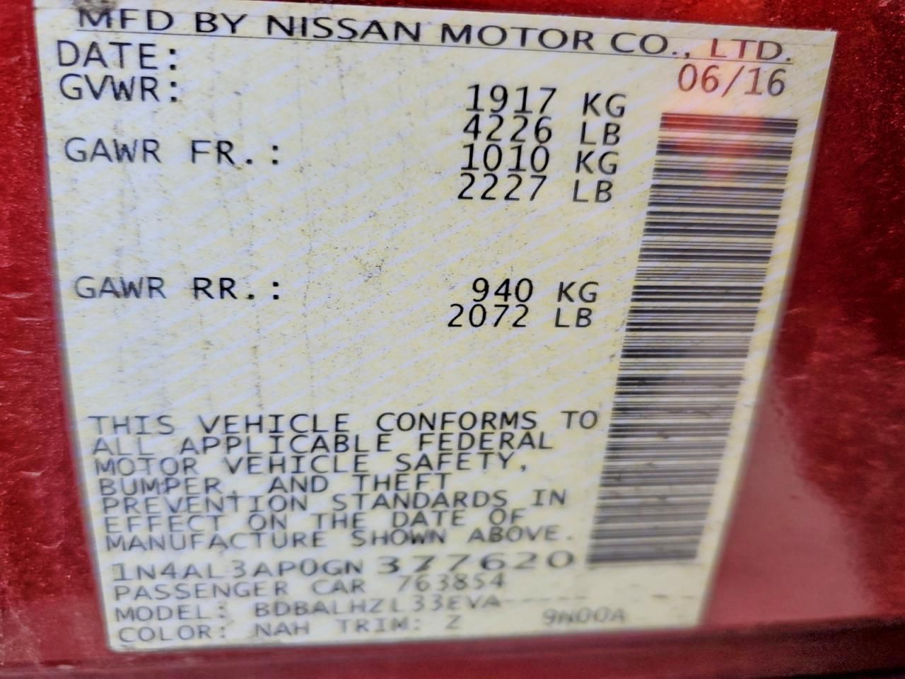 2016 Nissan Altima 2.5