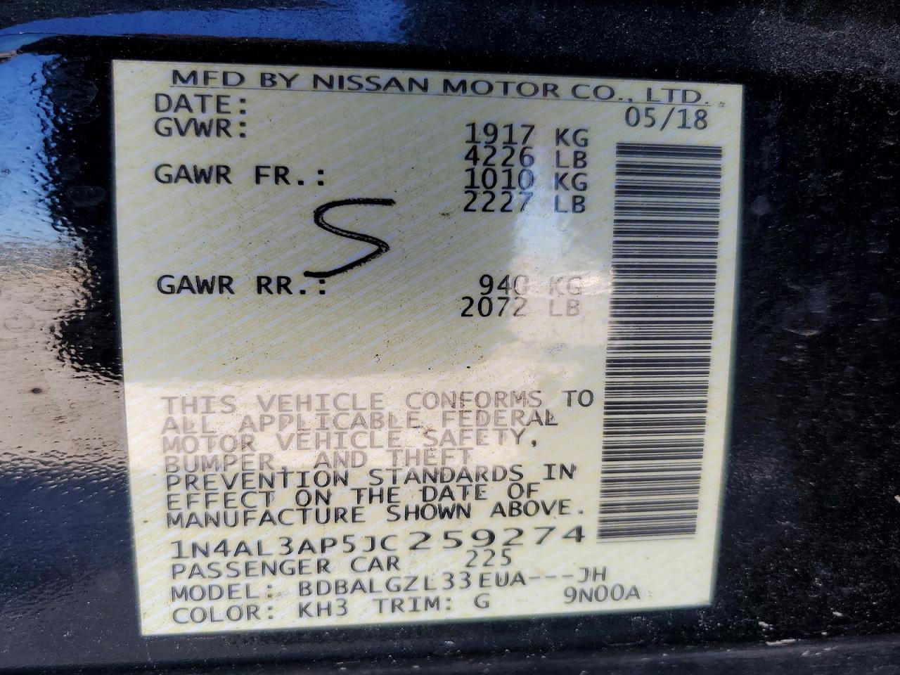 2018 Nissan Altima 2.5