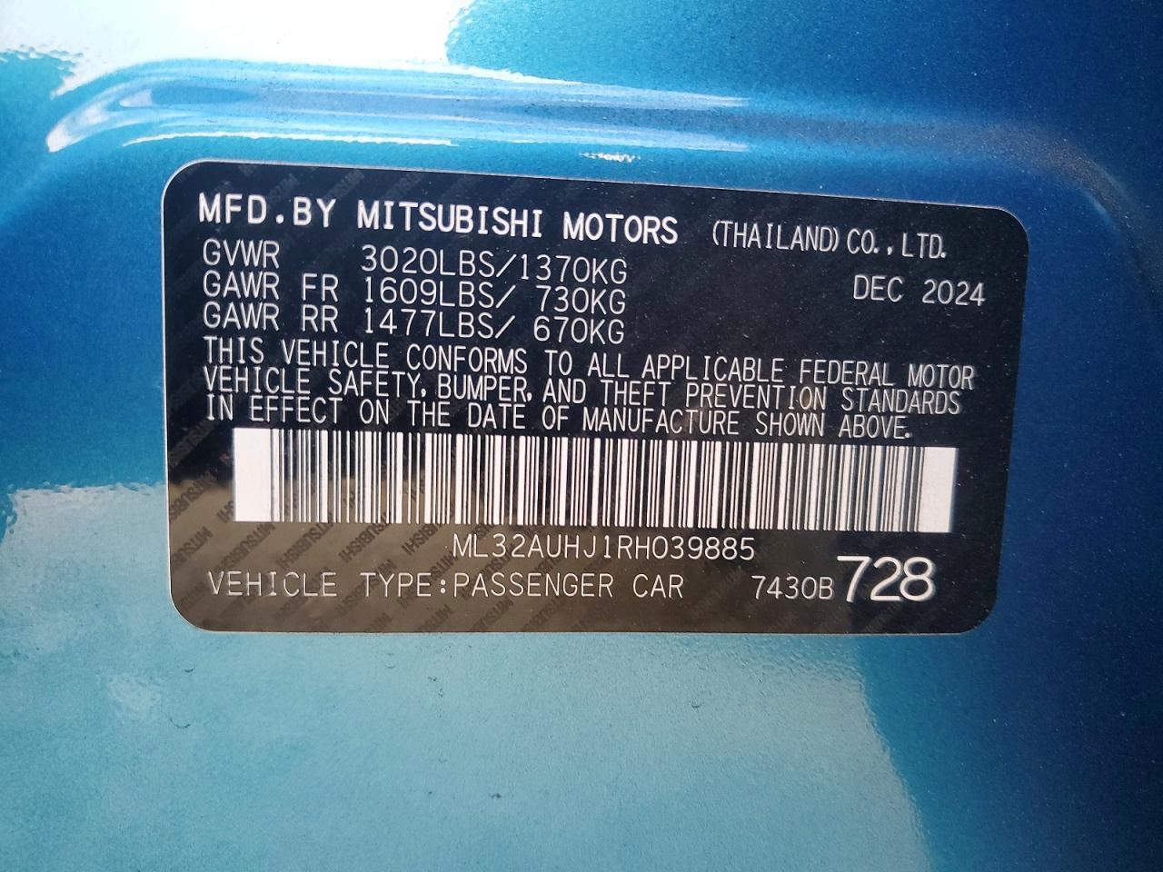2024 Mitsubishi Mirage es