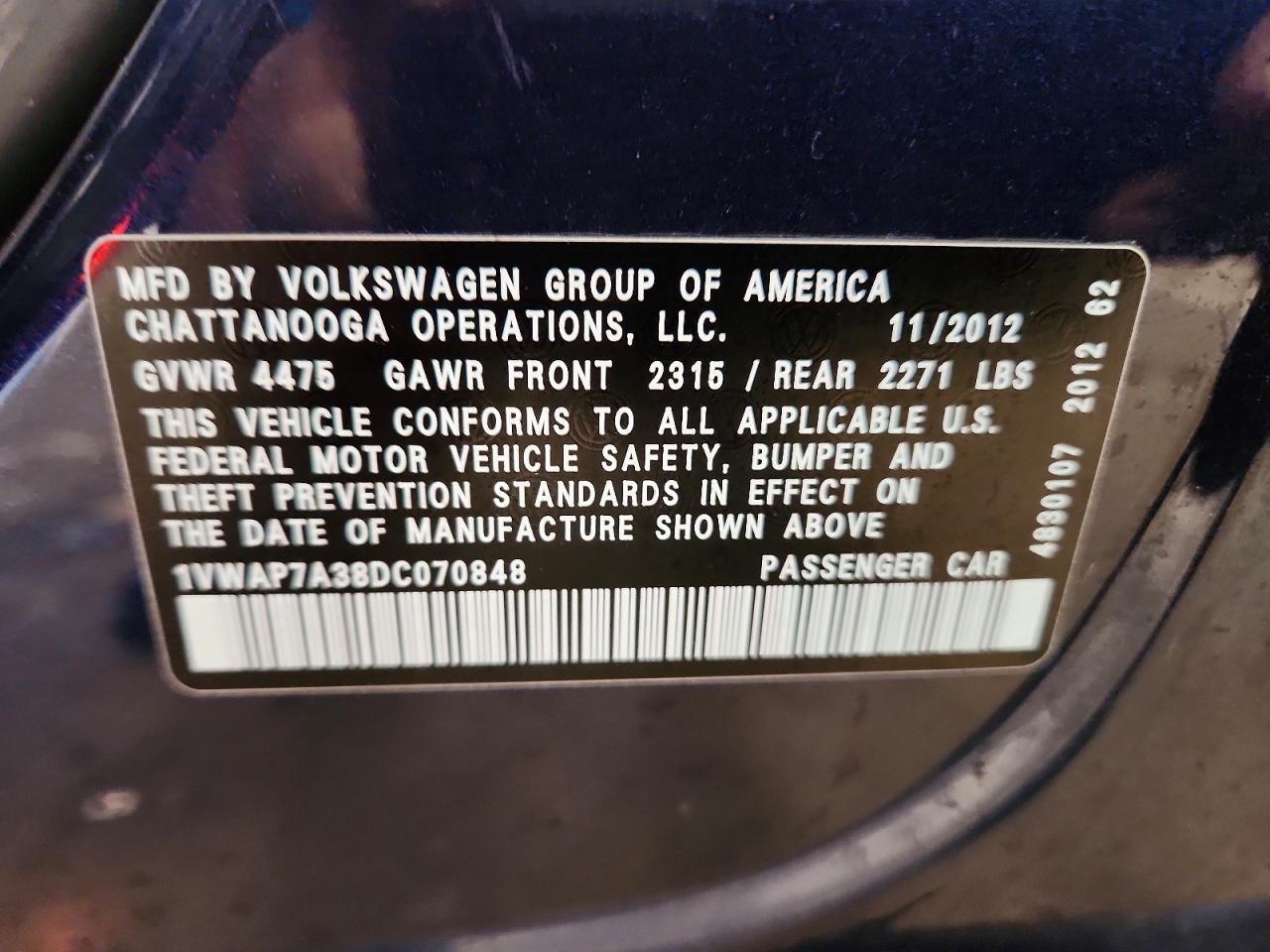 2013 Volkswagen Passat s