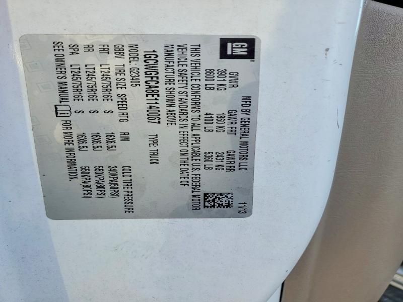 2014 Chevrolet Express 2500 Cargo Utility / Service Van