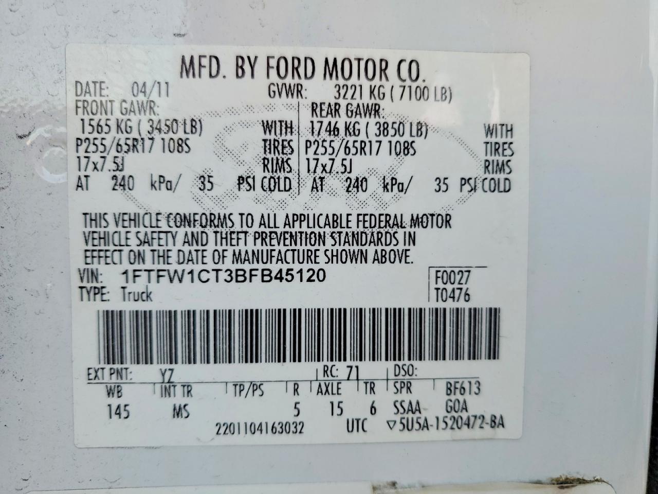 2011 Ford F150 Supercrew